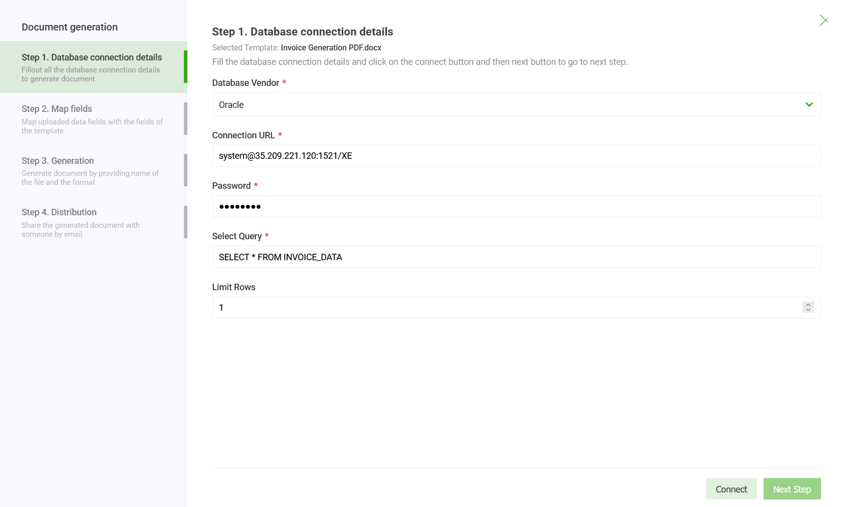 Document Creation from Database