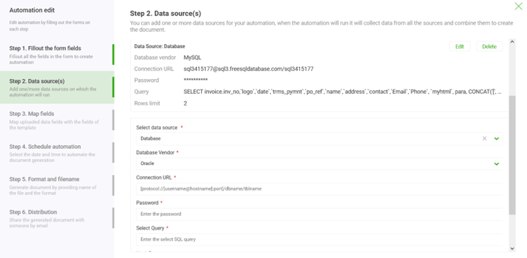 word document from database
